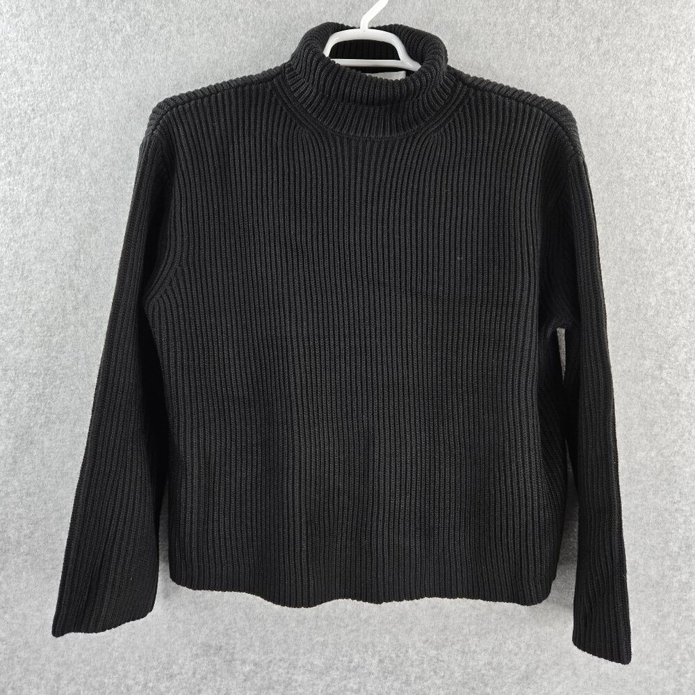 Tuckernuck Pomander Place Sweater Womens Small Black Turtle Neck Ribbed Pullover
